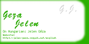 geza jelen business card